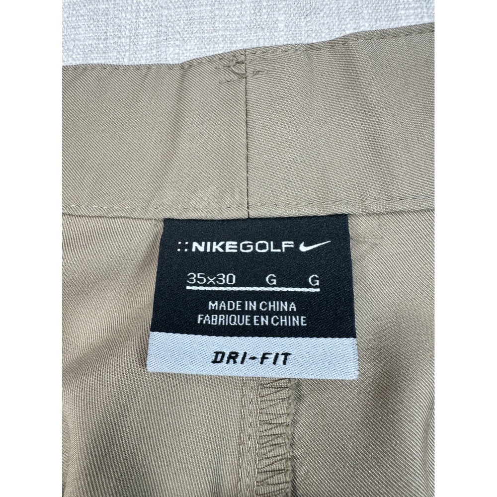 Nike Golf Pants Mens 35x30 Khaki Dri-FIT Stretch Performance Flat Front Chino - Picture 4 of 9